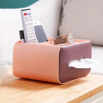 

Multifunctional Desktop Tissue Box Double-layer Compartment Storage Desktop Remote Control Cosmetics Sundries Rack Candy Tray