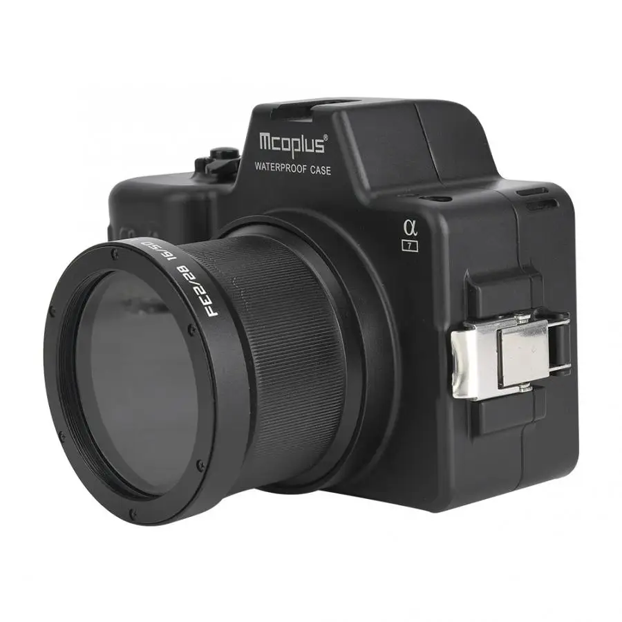 Mcoplus 100M 325ft водонепроницаемый корпус камеры чехол для sony A7 DSLR камеры 28 мм f2.8/18-55 мм 16-50 мм/50 мм f1.8 объектив