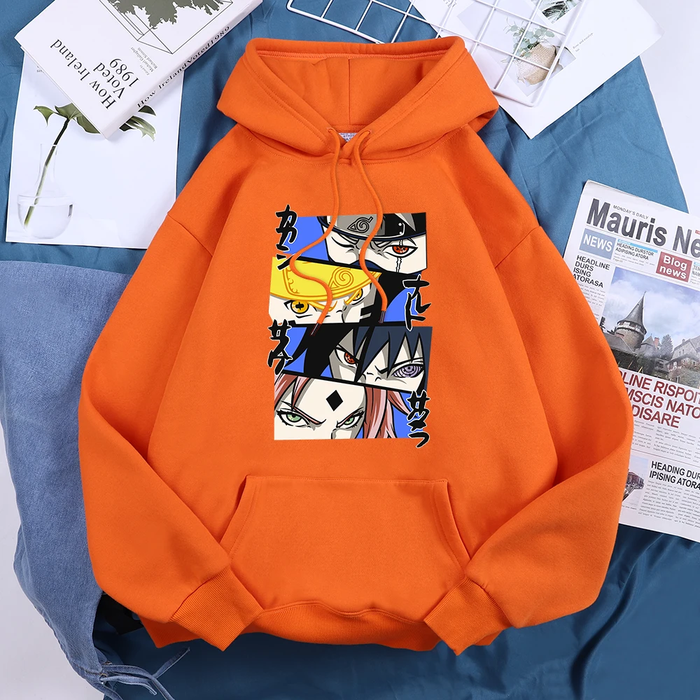 Tops Hoody Spring Harajuku Brown Anime Black Fleece Girls Korean-Style Cartoon Kawaii