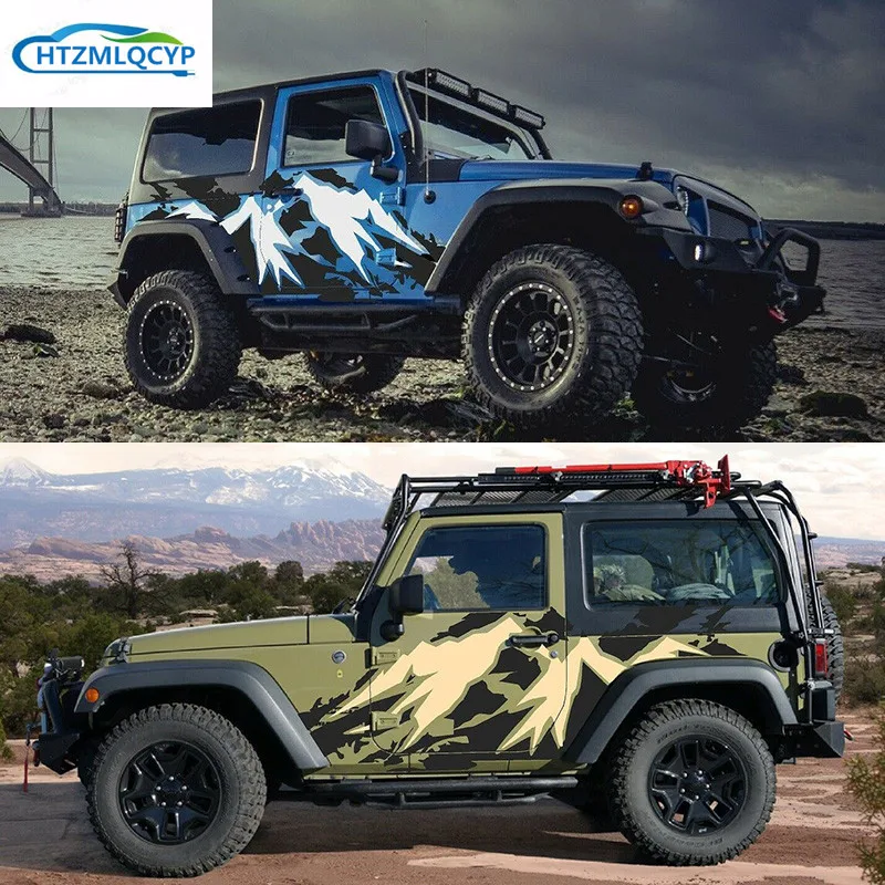 Diseño de calcomanía y pegatina de envoltura de coche para Jeep Wrangler  body, pegatina decorativa única|Pegatinas para coche| - AliExpress