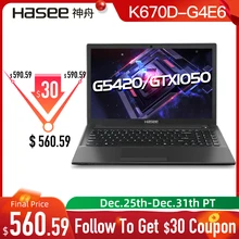 Портативный игровой ноутбук hasee K670 Intel G5420/I5-9400 GTX1050 15,6 дюймов с ips экраном