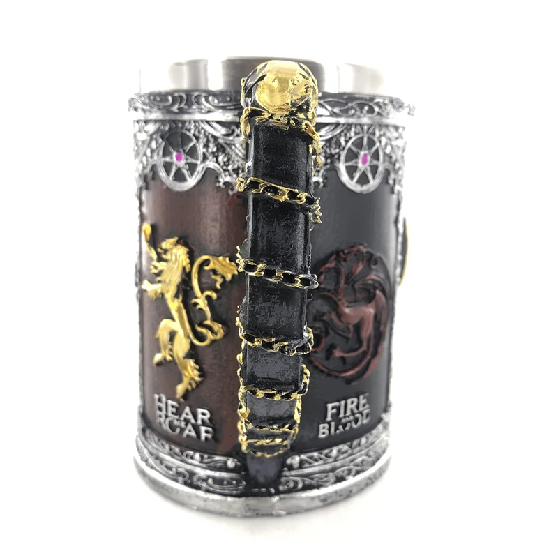 Кружка Game of Thrones Stark Tully Targaryen Lannister barathoon из нержавеющей стали 3D кружка для пива