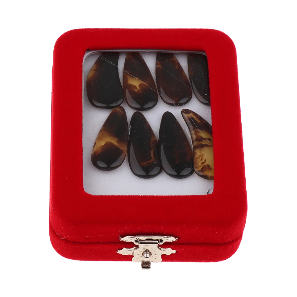 8 Pieces Gu Zheng Nails Zither Koto Finger Picks with Storage Case Portable String Instrument Parts | Спорт и развлечения