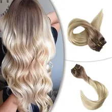 Lowest price! Full Shine 7Pcs 100g Clip in Extensions Ombre Color100% Human HairMachine Made Remy Clip in Dyed Double Weft Hair Human Hair (For White) Lowest price! Full Shine 7Pcs 100g Clip in Extensions Ombre Color100% Human HairMachine Made Remy Clip in Dyed Double Weft Hair Human Hair (For White)