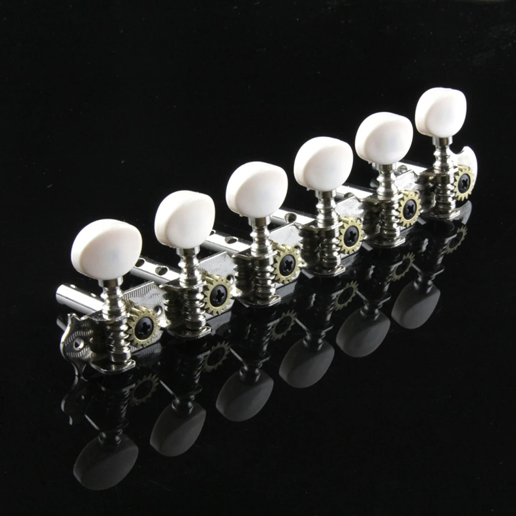 Silver 12-String Acoustic Guitar Machine Heads Knobs Guitar String Tuning Peg Tuner (6 for Right)