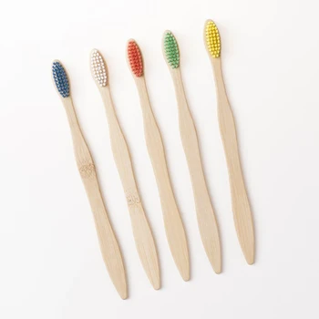 

Bamboo Toothbrush Rainbow Colorful hard Bristles Biodegradable Teeth Brush wooden Toothbrushes with case Oral Care Tooth