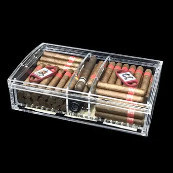 

Holder 75 High Capacity Translucent Acrylic Cigar Case Box Humidor Container Storage Gadget Fashion Christmas Gift for Men