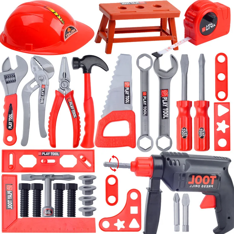 Children's Toolbox Engineer Simulation Repair Tool Toys Electric Drill Screwdriver Repair Kit Play House Toys for Kids Gift 6