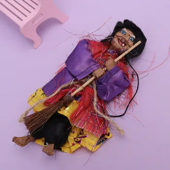 

Halloween Decoration Hanging Witch Horror Hanging Flying Witch Figurine Ornaments Pendant for Patio Lawn Garden Holiday Party (R