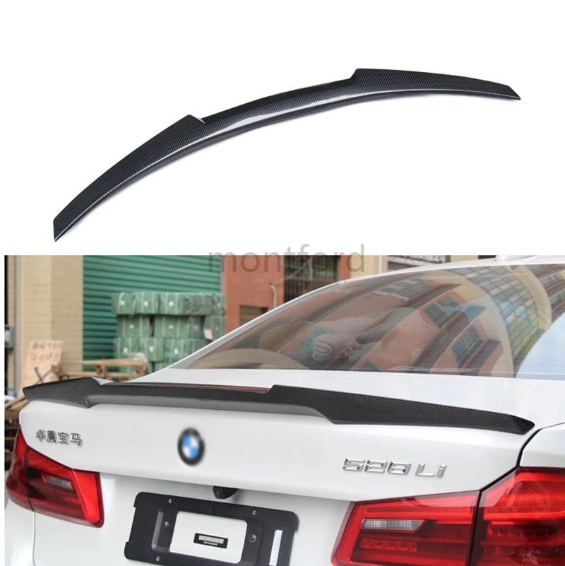 

For BMW G30 G38 5 SERIES 530i 540i M5 M4 Type Sedan 4-Door 2017 2018 2019 Carbon Fiber Rear Trunk Lip Spoiler Wing Decoration
