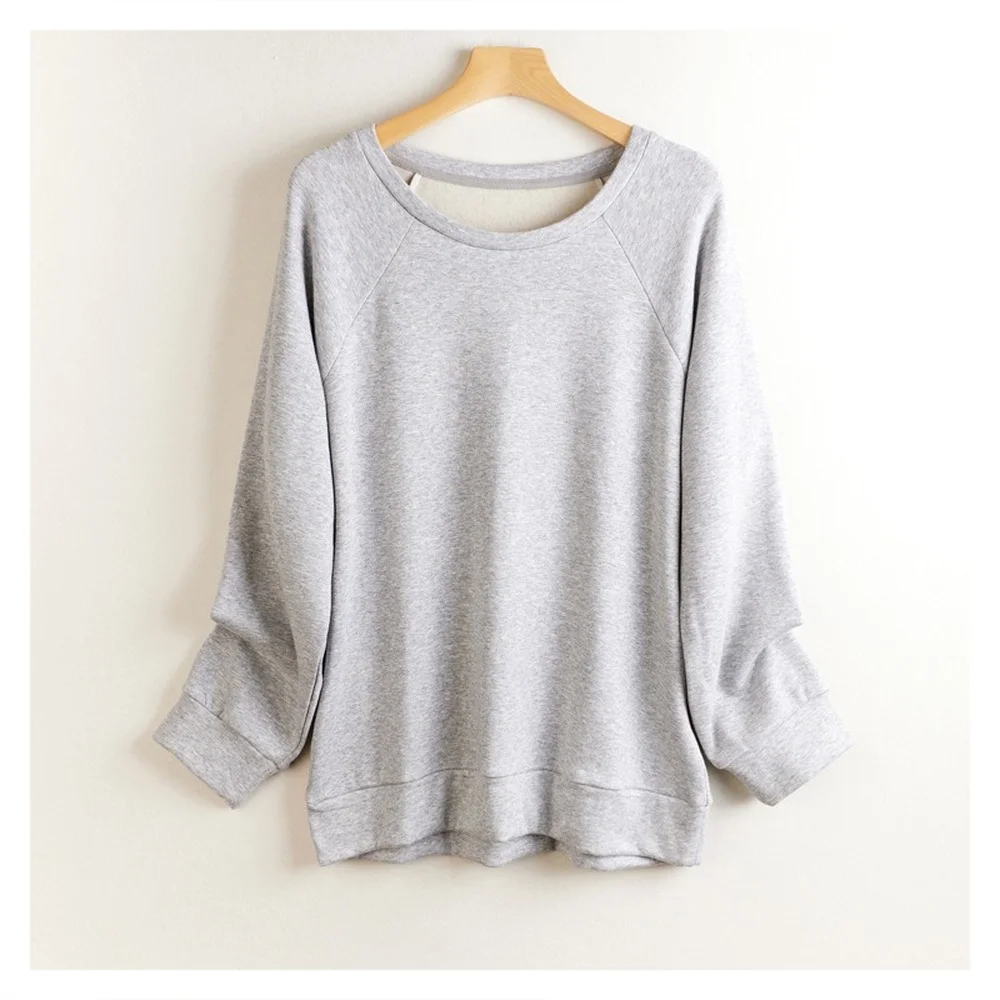 Round Neck Pullover Sweater Women's Silk Brushed Long Sleeve Solid Color Loose Knit Top Mulberry Silk Casual Sportswear Autumn