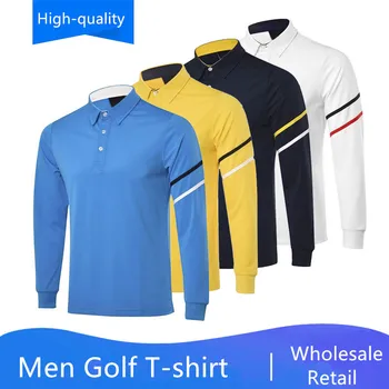 

2020 Autumn Golf clothes sportswear men's buttons collar long-sleeved t-shirt outdoor sports breathable quick-drying Golf Shirt