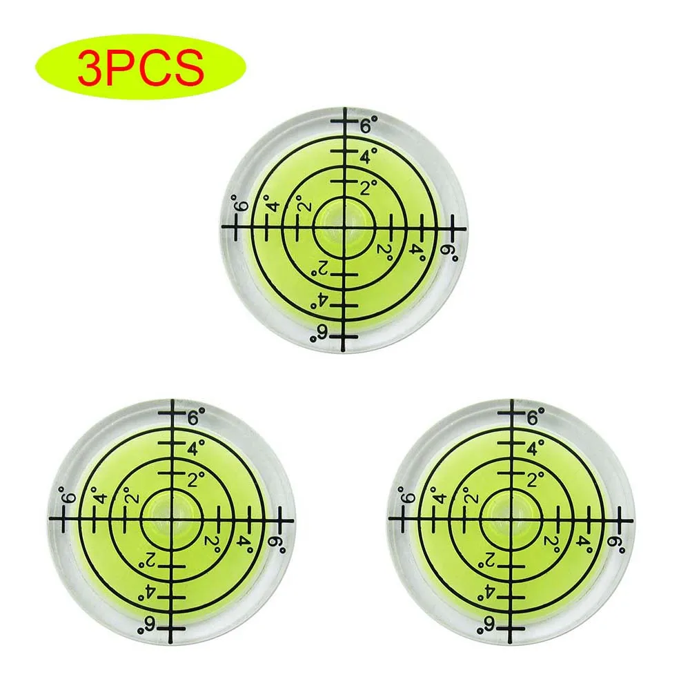 3pcs 32mm Horizontal Bubble Level High Precision Environmental Bulls Eye Spirit Level Accessories For Measuring Instrument