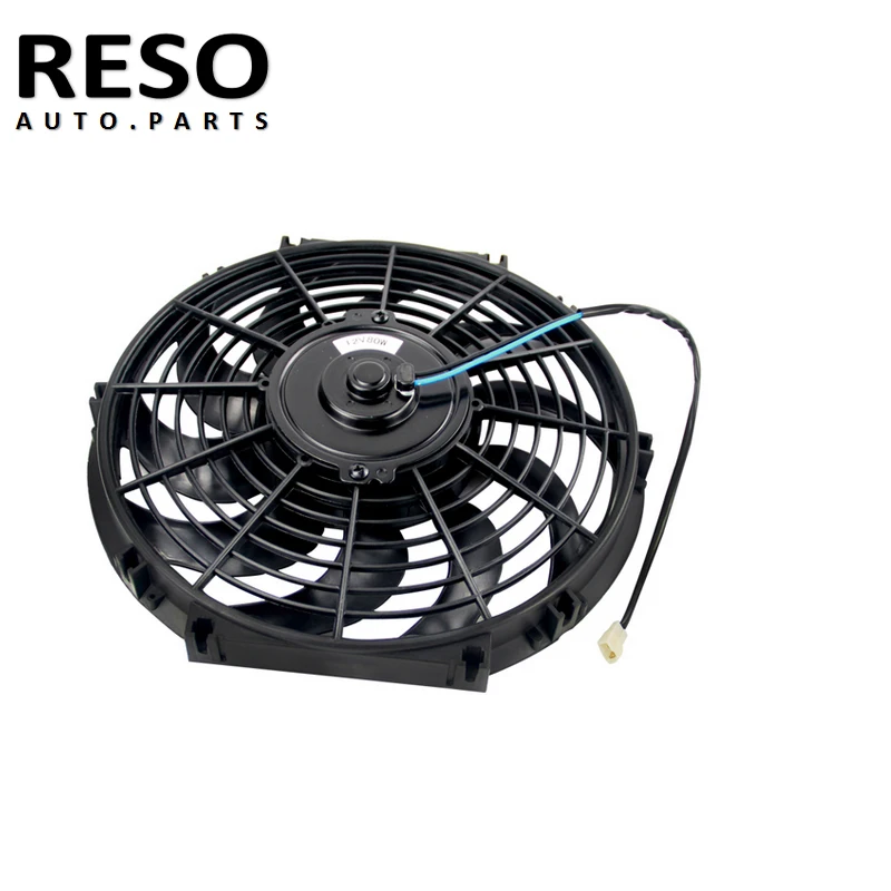 Black 10 12 14 Inch 12V 80W Electric Universal Auto Cooling Radiator Fan Mounting Kit with Slim Reversible Blade Fan electric fan car fan