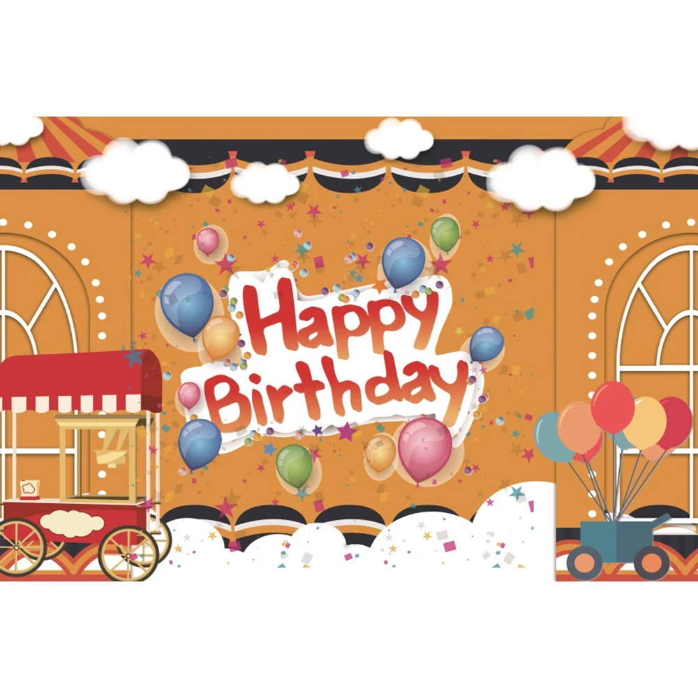 Birthday Party Circus Theme Balloons Clown Photophone Baby kid Photographic Background Photography Backdrops For Photo Studio