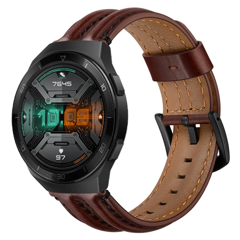 

22mm Cow Leather band for Samsung Galaxy Watch 46mm Gear S3 GT Sport WatchBand Replacement Strap Moto Huami Amazfit Fran-zzk