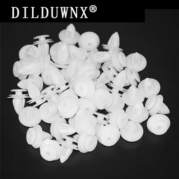 

DILDUWNX White 100Pcs 10mm hole Automatic Riveting Fastener Pusher Bumper Bonnet Fender Door Trim Panel Plastic Clip Fasteners