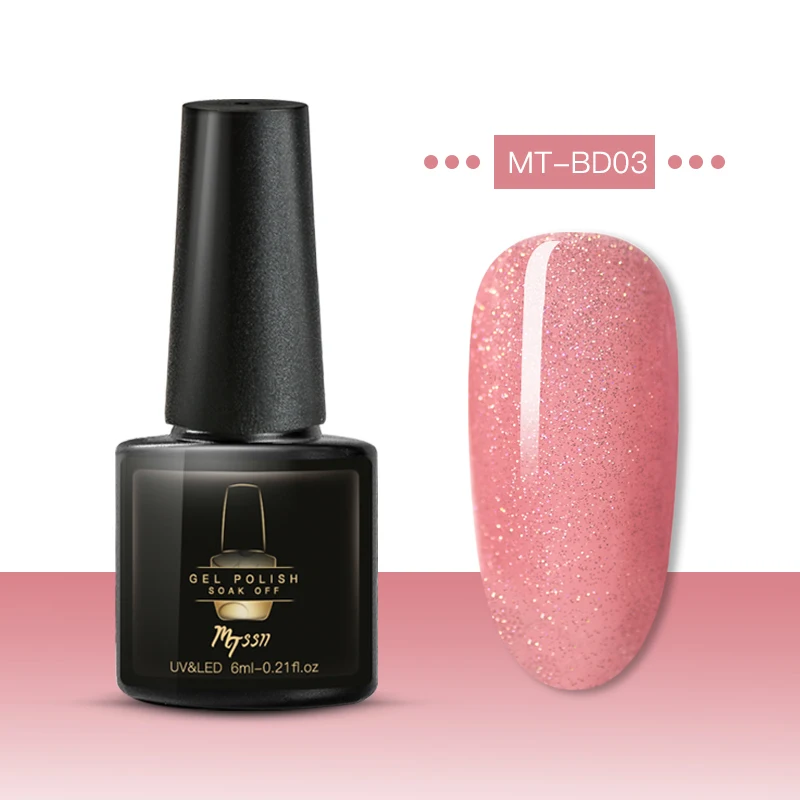 Mtssii Блеск УФ набор гель-лаков для ногтей розовый цвет серия Led гель лак для ногтей 6 мл Полупостоянный лак для ногтей блестки гель - Цвет: HHS08313