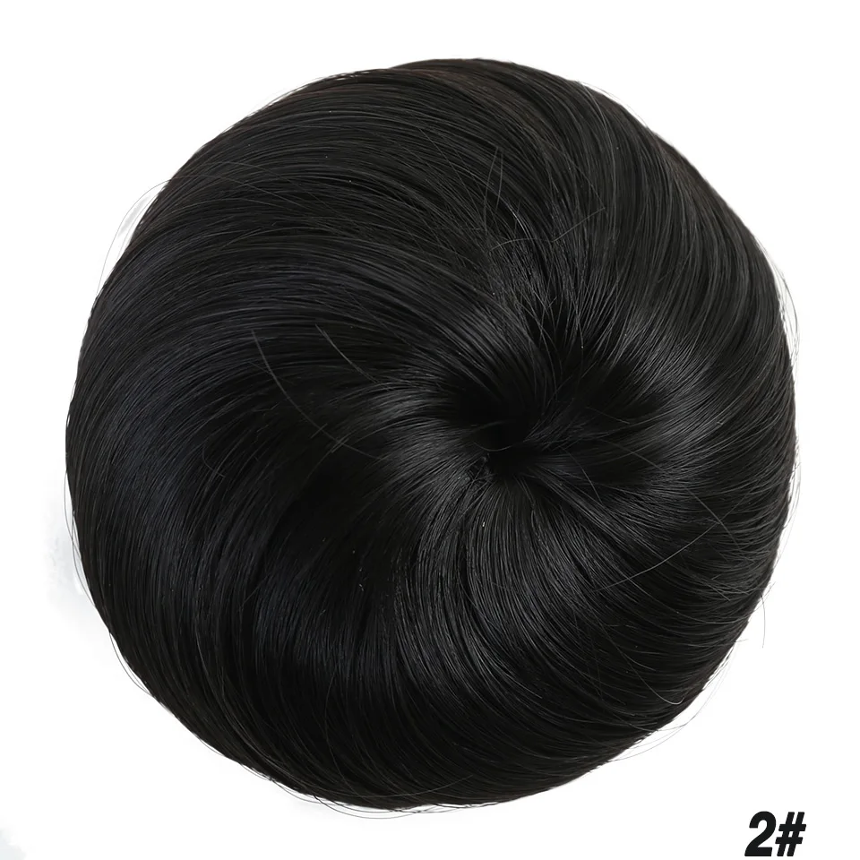 Allaosify короткие синтетические волосы шиньон пончик ролик булочка парик шиньон для женщин 10 цветов шиньон пучок волос - Color: 2
