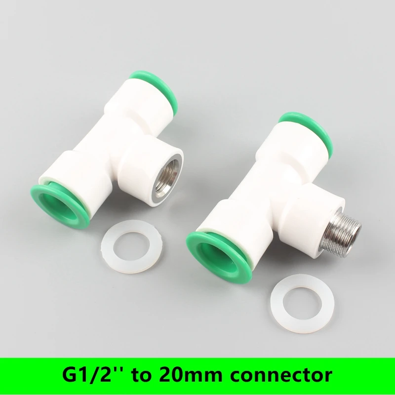 

G1/2'' Male&Female Thread To 20Mm 3 Way Garden Water Supply Quick Connector PVC&PPR &PE Pipe Hose Joint Plumbing Were Fittings