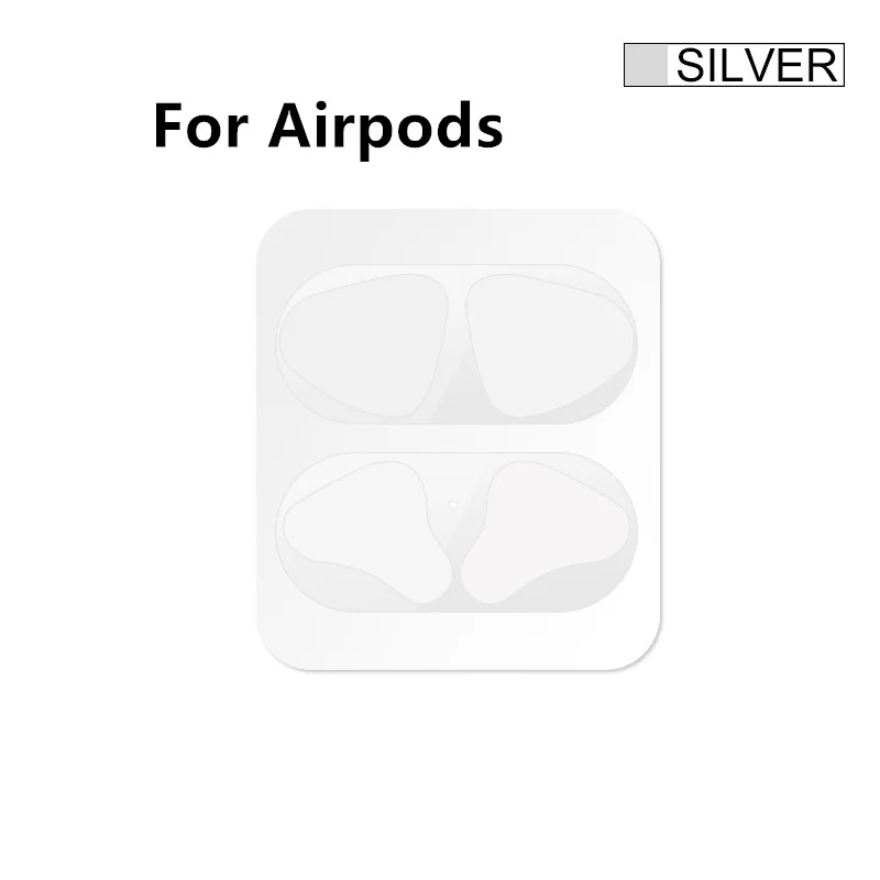 Защита от пыли для Apple Airpods Pro Bluetooth наушники металлические для Airpods 2 1 Air Pods 3 беспроводные наушники зарядка коробка защита от пыли - Цвет: silver for airpods