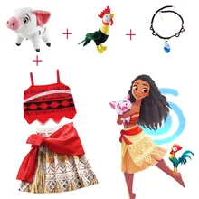 Детское праздничное платье принцессы для девочек одежда «Моана» «Приключения», «Эльза» Забавное платье, комплект с necklace ем, Рождественская детская одежда для костюмированной вечеринки Vaiana