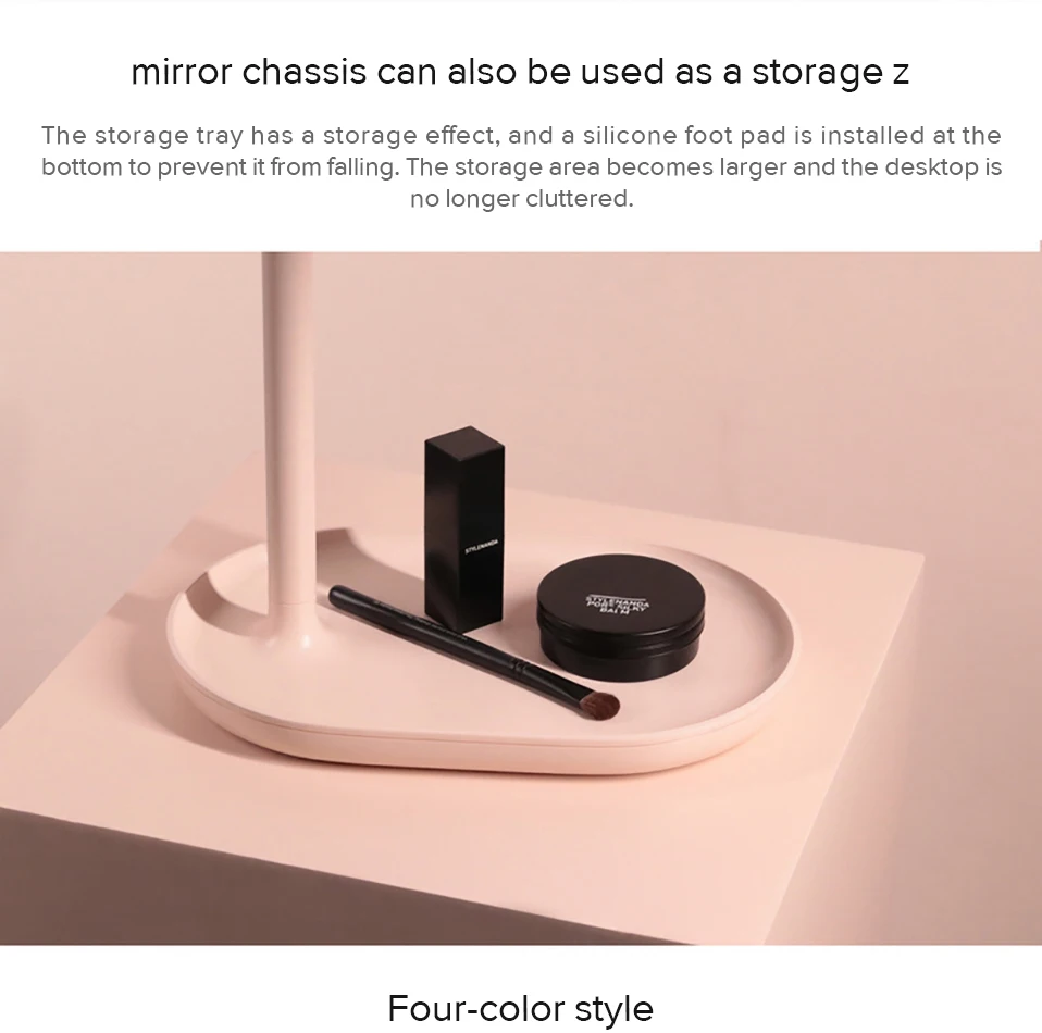 Graus de Rotação Cosmético com Função de Armazenamento Espelho Cosmético Conduzido Duplo-face Circular 270 Desktop Carregamento Usb 19 de rotação desktop espelho cosmético com função