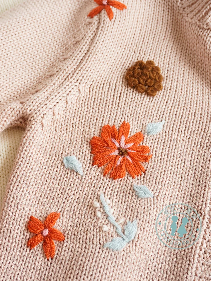 Кардиган для маленьких девочек; Модный качественный вязаный свитер с цветочным узором; Повседневная куртка для девочек; одежда для малышей; кардиган; осенние свитера для девочек