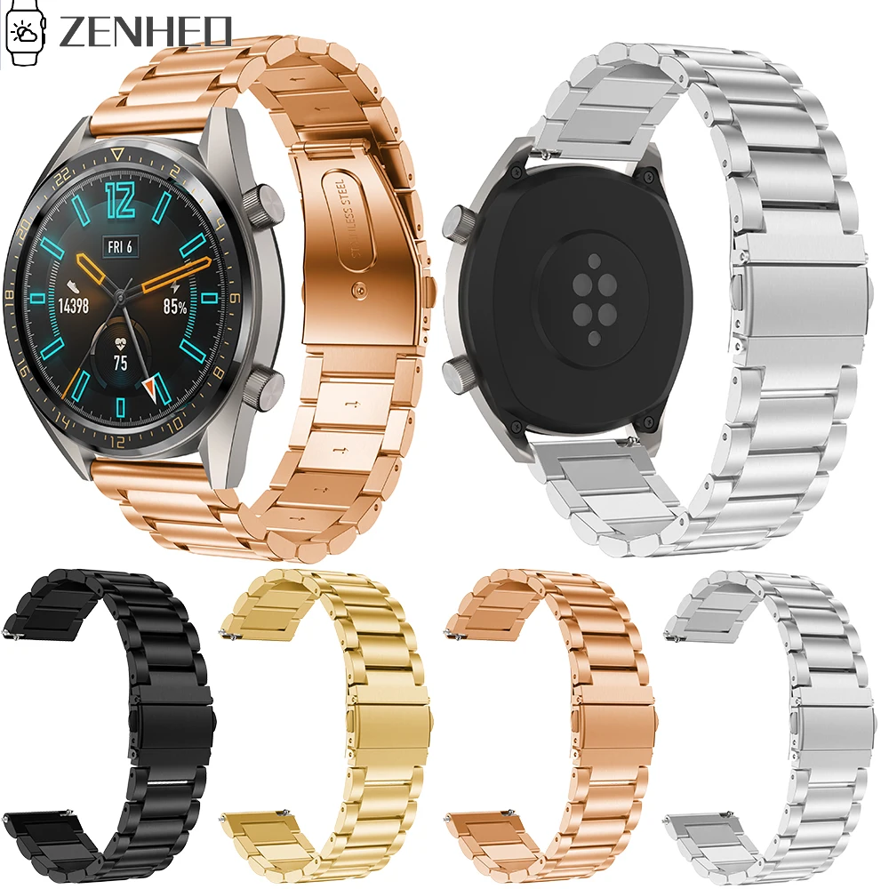 Ремешок металлический для Huawei Watch GT браслет Samsung Galaxy 46 мм/Gear S3 Frontier/Classic 22