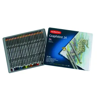 

Derwent-colorful crayons Graphitint, by metal box 24 PCs pens
