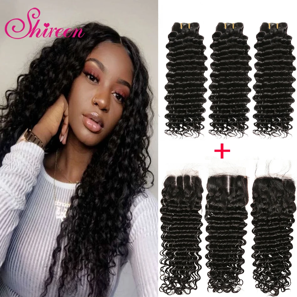 Shireen малазийские волнистые пряди с застежкой Remy человеческие волосы 3/4 кружевом