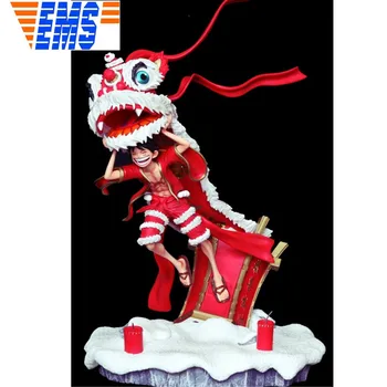 

Anime Statue ONE PIECE Straw Hat Pirates lion dance Monkey D Luffy Full-Length Portrait Yuanxiao Memorial Edition Action Figure