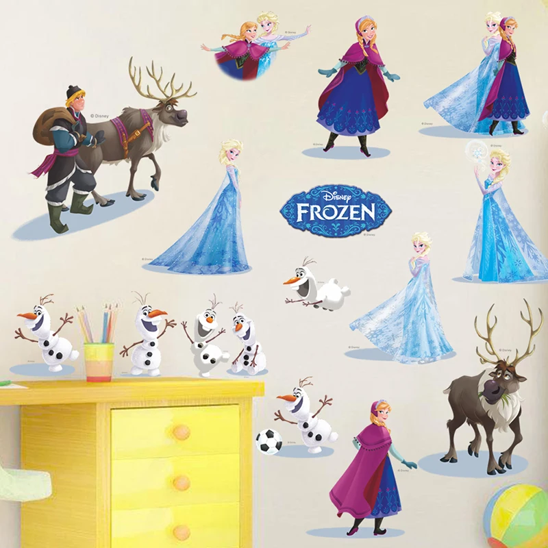 Cartoon Disney Frozen Wall Sticker For Children Elsa And Anna Waterproof Children Bedroom Decoration Pusheen Sticker Pegatinas Cartoon Disney Frozen Wall Sticker For Children Elsa And Anna Waterproof Children Bedroom Decoration Pusheen Sticker Pegatinas