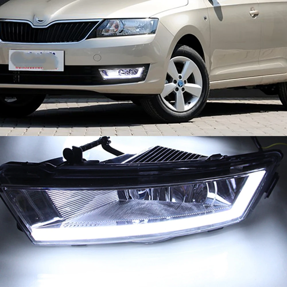 1 пара для Skoda Rapid 2013 2014 2015 2016 2017 дневные ходовые огни 12В Светодиодный дневной