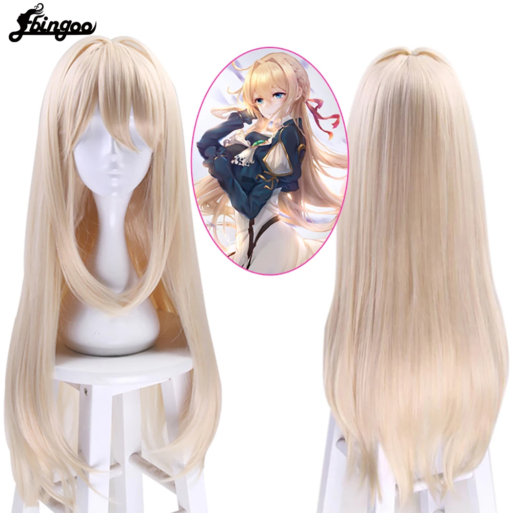 Cosplay Wig Costume Bangs Synthetic-Wig Blonde Ebingoo Evergarden Women Violet Party
