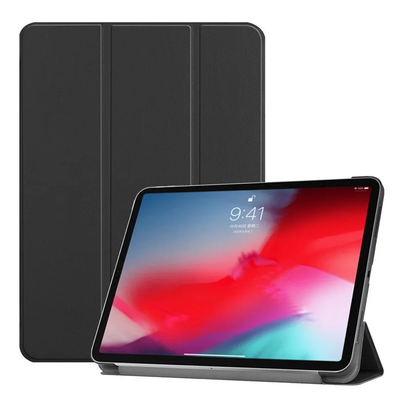 

For iPad Pro 11 2018 Case With Pencil Holder Smart PU Leather Trifold Stand + PC Hard Back Cover For New iPad Pro 11 Case