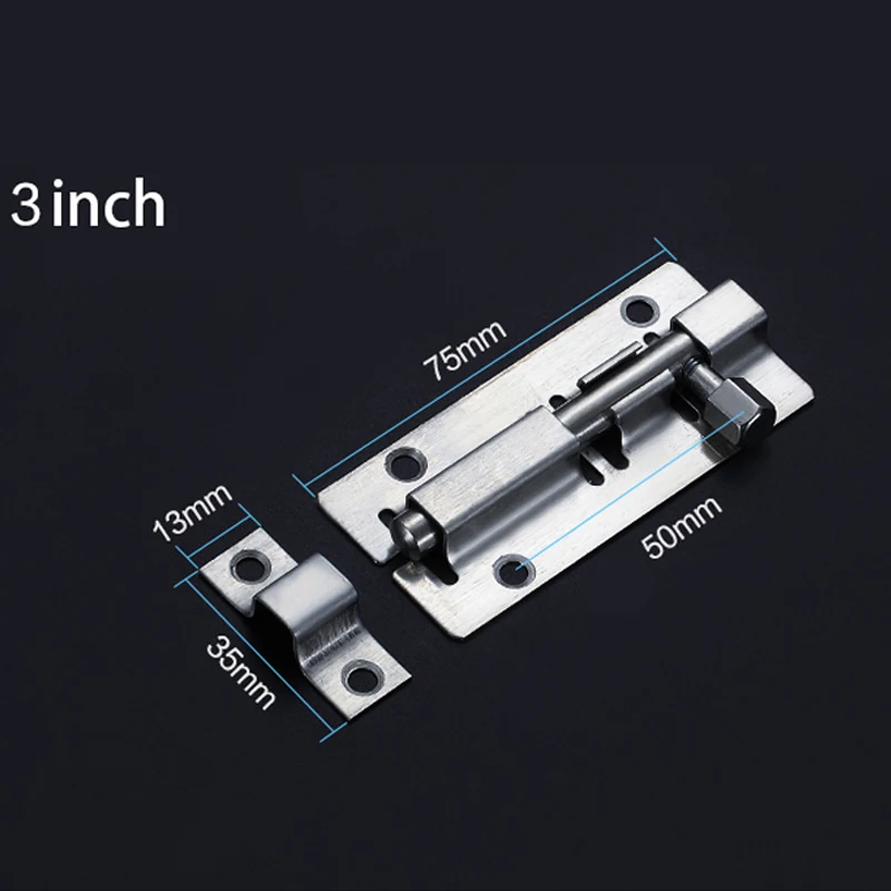 1 шт. 3/4/5 дюймов длинное серебряное Нержавеющая сталь дверная защелка скользящей застежкой баррель болт защелка Hasp степлер ворота безопасности замок