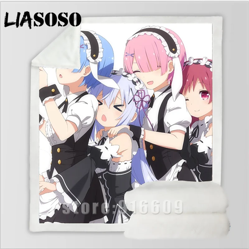 Сексуальный Re: zero двойной горничной Ram Rem Диван Постельные принадлежности Dj офис Harajuku зимнее модное одеяло покрывало детское одеяло для путешествий одеяло для прогулок