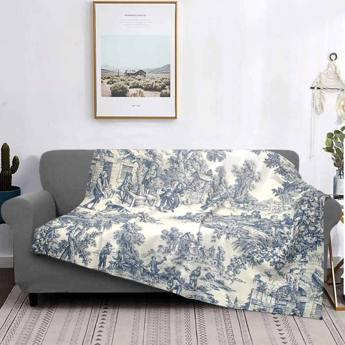 Toile De Jouy Number 2 Blanket Bedspread Bed Plaid Sofa Bed Bed Covers