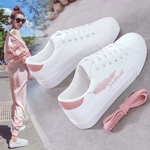 

Woman Sneaker Summer Autumn Flat Lace-up Round Toe Shoes White Casual Footwear Female Vulcanize Platform