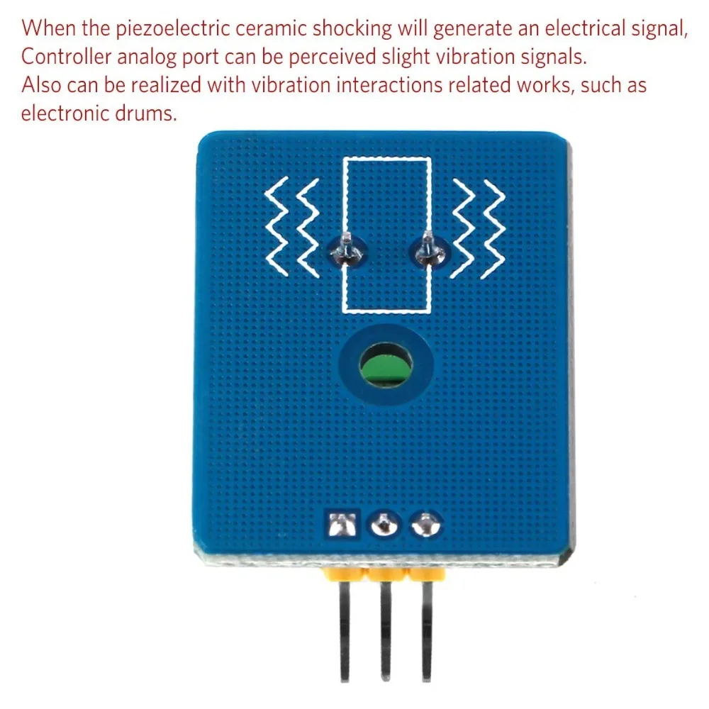 Diy Kit 3,3 v/5 v Керамический пьезо Вибрационный модуль датчика аналоговый контроллер компоненты электрооборудования датчик для Arduino Uno R3