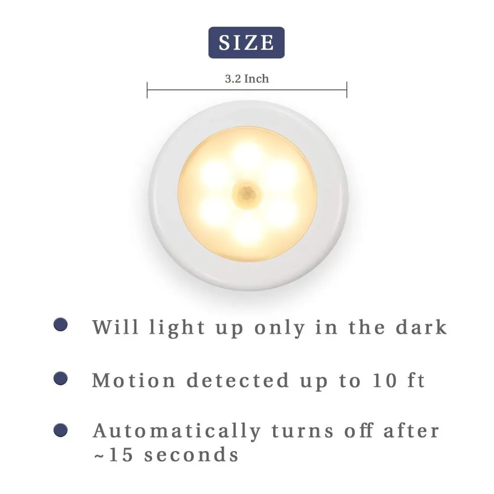 LED Sensor Night Light with PIR Infrared Motion Detection