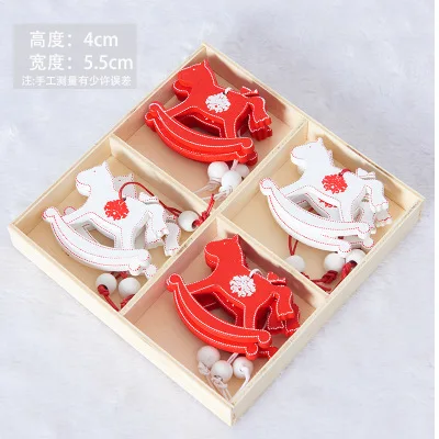 Christmas tree decoration Nordic ins wooden creative Christmas pendant Christmas day snowflake five-pointed star elk - Цвет: elk