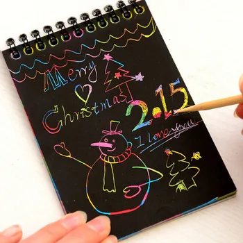 

Magic Scratch Notebook Children DIY Black Pages Graffiti Notebook Kids Creative Painting Notepad Drawing Book