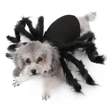 

Halloween Pet Spider Clothes Dog Cat Costumes Horror Simulation Plush Spiders Pet Dress Up Party Performance Clothing