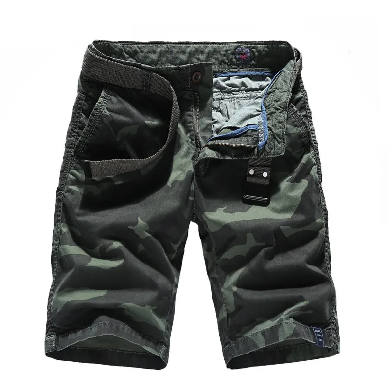 Army Green Мужские спортивные камуфляжные свободные мужские шорты Карго большого размера с несколькими карманами военные Короткие штаны комбинезоны - Цвет: Army Green