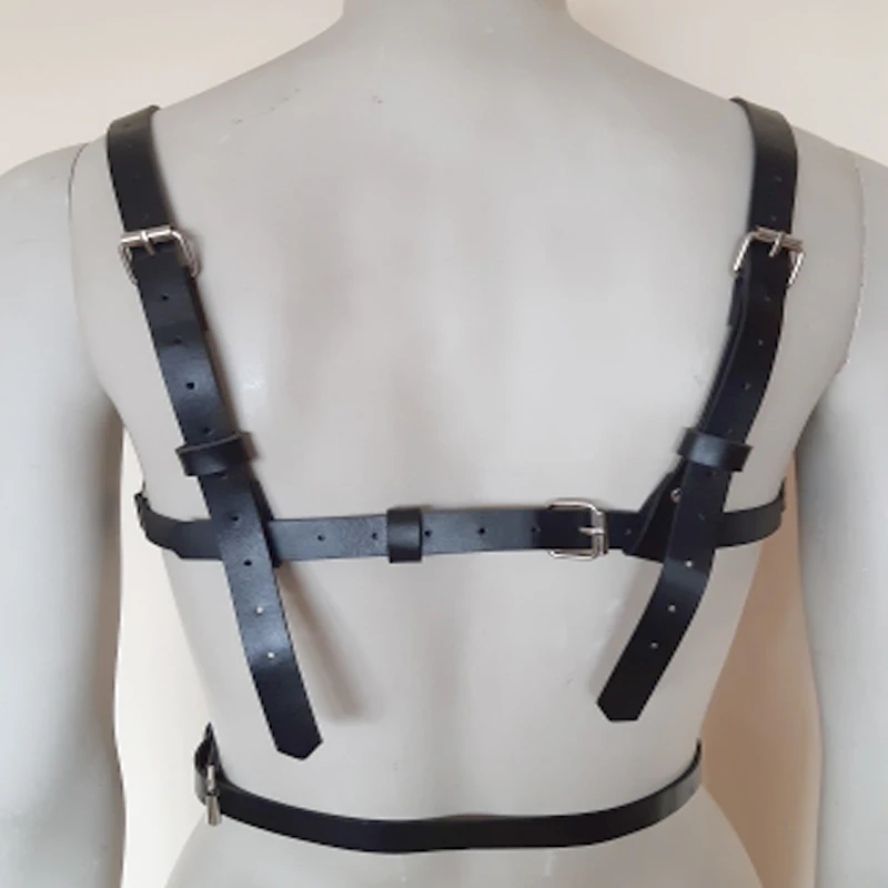 Women Punk Rave Rock Leather Waist Belt Bondage Sexy Harness Harajuku Gothic Femme Holographic Body waist Straps Belt Suspenders