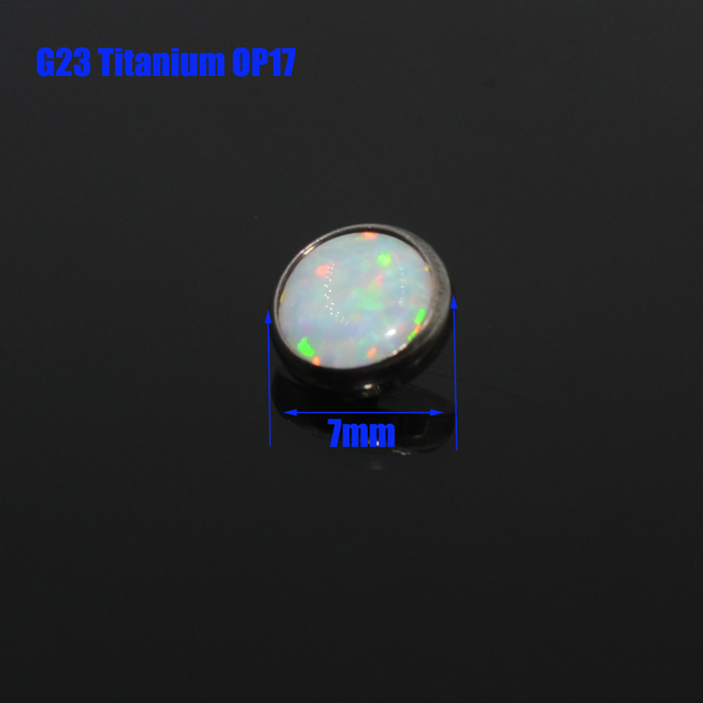G23 4mm&5mm&6mm&7mm G23 Titanium Opal Stone Dermal Anchor Top Micro Skin Diver Surface Piercing Body Jewelry