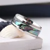 Fine jewelry 8 Mm inlaid Abalone Shell beveled steel Tungsten Carbide Ring Wedding jewelry Valentine gift ► Photo 2/5