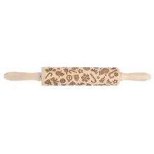 Милый Рождественский узор тисненое тесто Скалка палка бытовой кухонный инструмент для выпечки